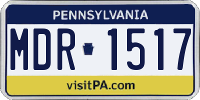 PA license plate MDR1517