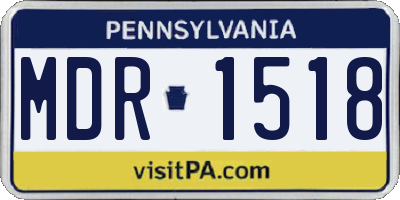 PA license plate MDR1518