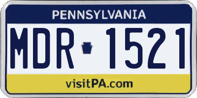PA license plate MDR1521
