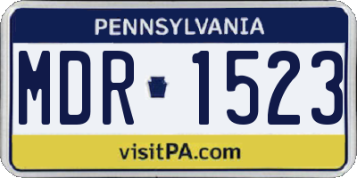 PA license plate MDR1523