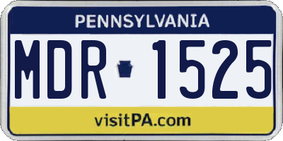 PA license plate MDR1525