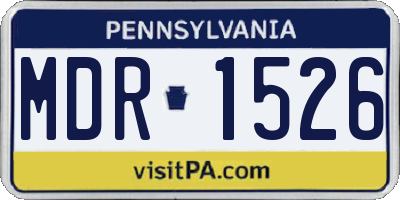 PA license plate MDR1526