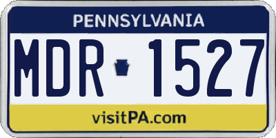 PA license plate MDR1527
