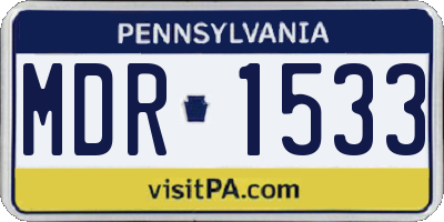 PA license plate MDR1533