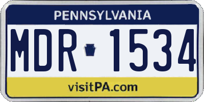 PA license plate MDR1534
