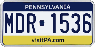 PA license plate MDR1536