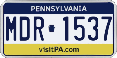 PA license plate MDR1537