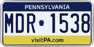 PA license plate MDR1538