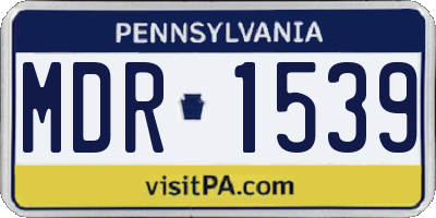 PA license plate MDR1539