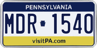 PA license plate MDR1540