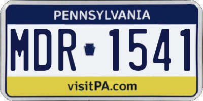PA license plate MDR1541