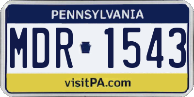 PA license plate MDR1543