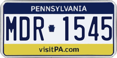 PA license plate MDR1545