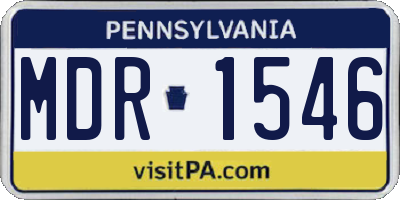 PA license plate MDR1546
