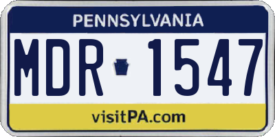 PA license plate MDR1547