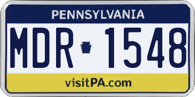 PA license plate MDR1548