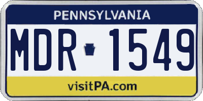 PA license plate MDR1549