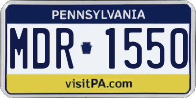 PA license plate MDR1550