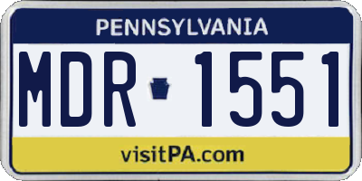 PA license plate MDR1551