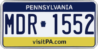 PA license plate MDR1552