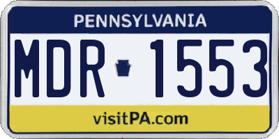 PA license plate MDR1553