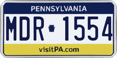 PA license plate MDR1554