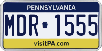 PA license plate MDR1555