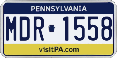 PA license plate MDR1558