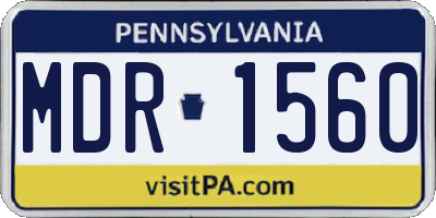 PA license plate MDR1560