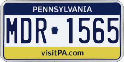 PA license plate MDR1565