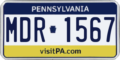 PA license plate MDR1567