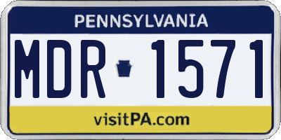 PA license plate MDR1571