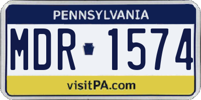 PA license plate MDR1574
