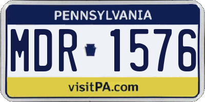 PA license plate MDR1576