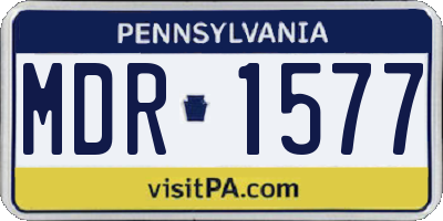 PA license plate MDR1577