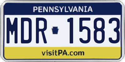 PA license plate MDR1583