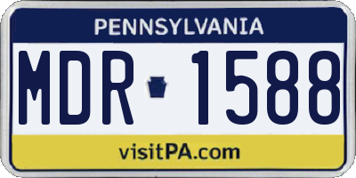 PA license plate MDR1588