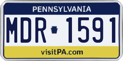 PA license plate MDR1591