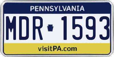 PA license plate MDR1593
