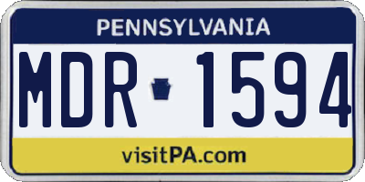 PA license plate MDR1594