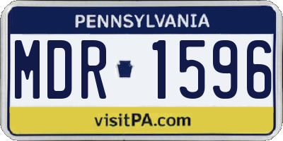 PA license plate MDR1596