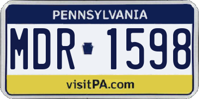 PA license plate MDR1598