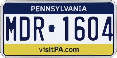PA license plate MDR1604