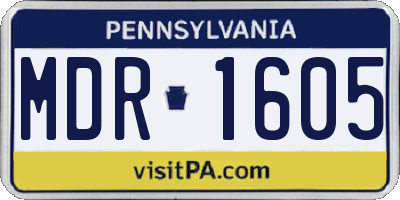 PA license plate MDR1605