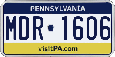 PA license plate MDR1606
