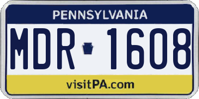 PA license plate MDR1608