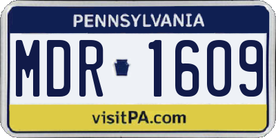 PA license plate MDR1609