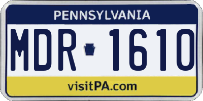 PA license plate MDR1610