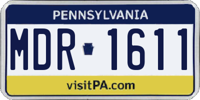PA license plate MDR1611