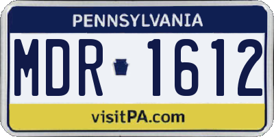 PA license plate MDR1612